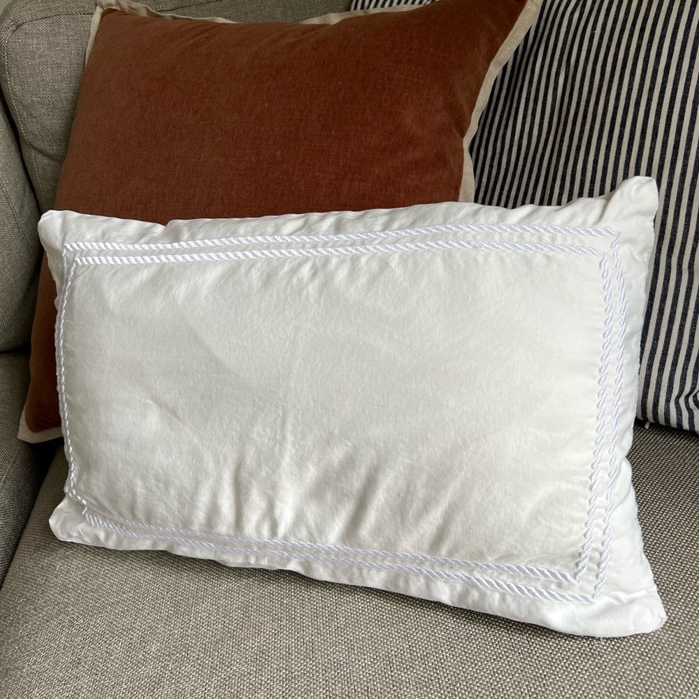 Southern Tide Decorative Long Pillow case with rope detail